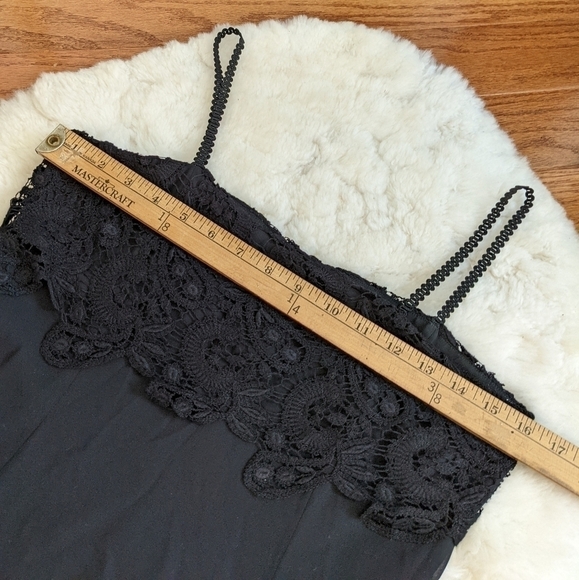 Vintage LAURA ASHLEY silk crochet lace maxi black dress 6 small - Picture 9 of 11